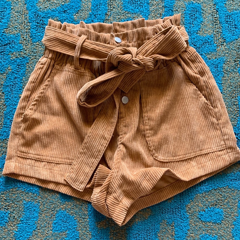 Corduroy trouser shorts